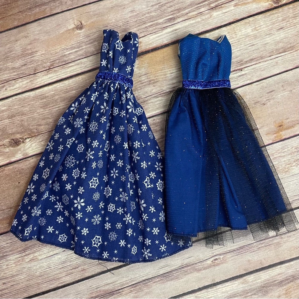 NWOT 2 Handmade Barbie Dresses - Velcro back full dresses
